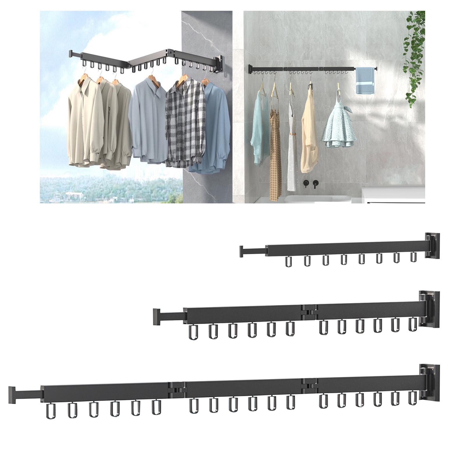 Punch Free Folding Clothes Hanger for Bathroom Kids Clothes Wall Belts