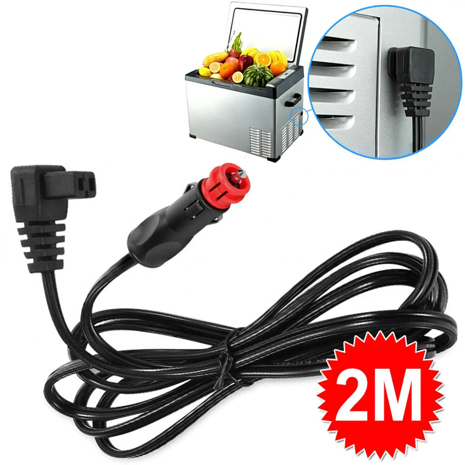 Car Fridge Power Adapter 2M  Plug Extension Power Cable