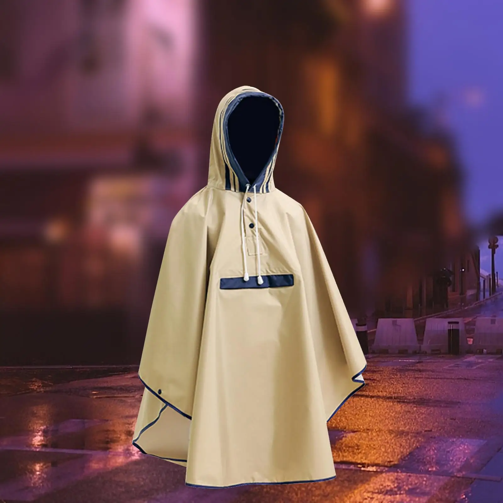 Adults Poncho Waterproof Rain Jacket Impermeable Rain Protection Long Sleeve Outwear Reusable Raincoat for Men Women Hiking Tour