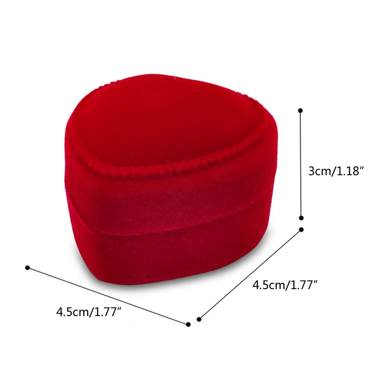 Red Love Single Ring Box Pendant Box Ring Organizer Jewelry Gift Storage for Wedding Proposal Engagement Ceremony