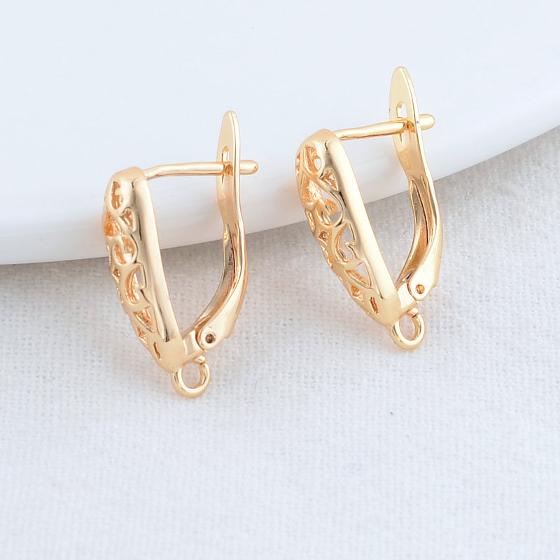 6 Stück 11mm 13mm 14 Karat Gold Farbe Messing runde Ohrringe Creolen hochwertige Schmuck herstellung liefert DIY Befunde Zubehör – Detail 11