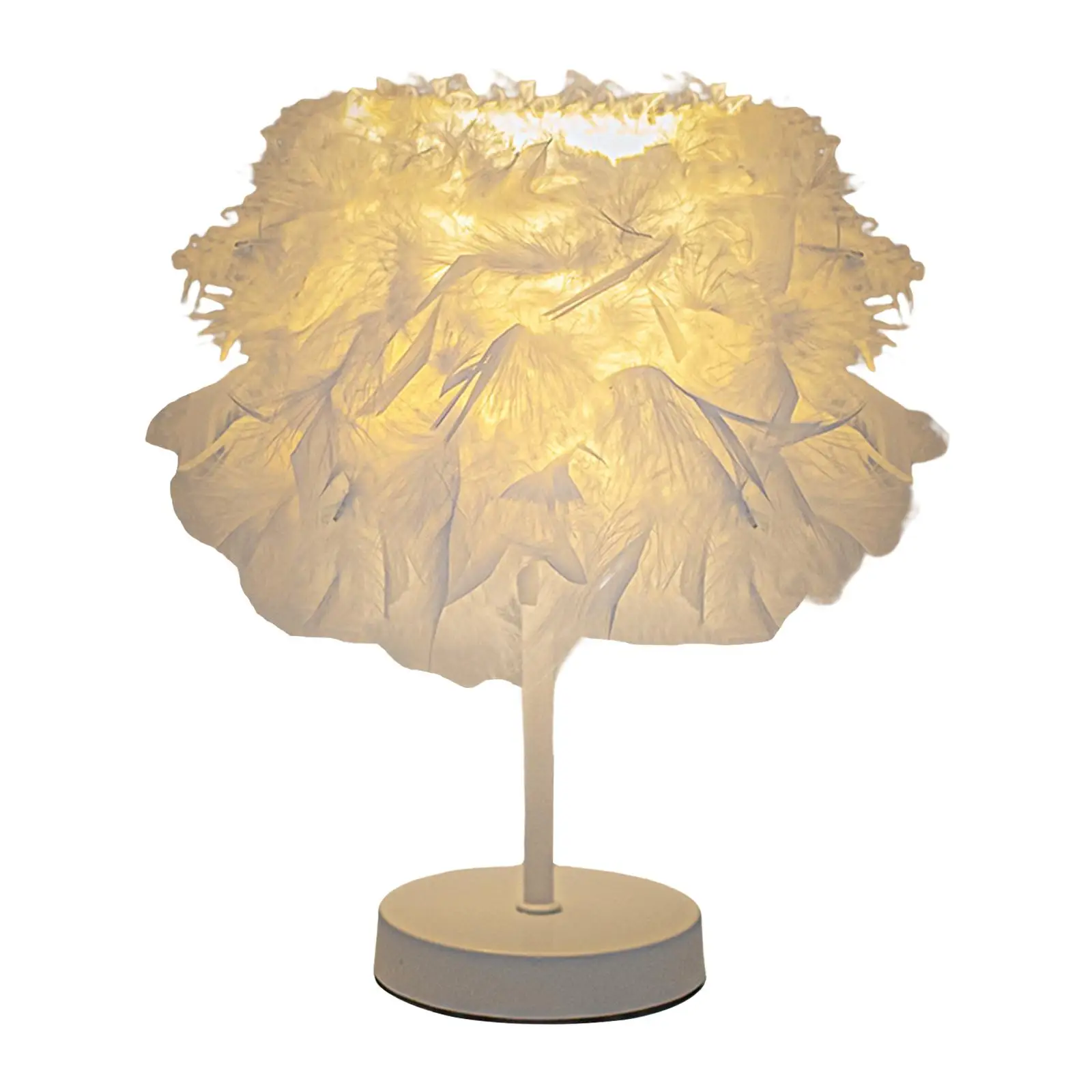 Romantic Feather Shade Table Lamp Fixture Night Lights Decorative Lantern Desk
