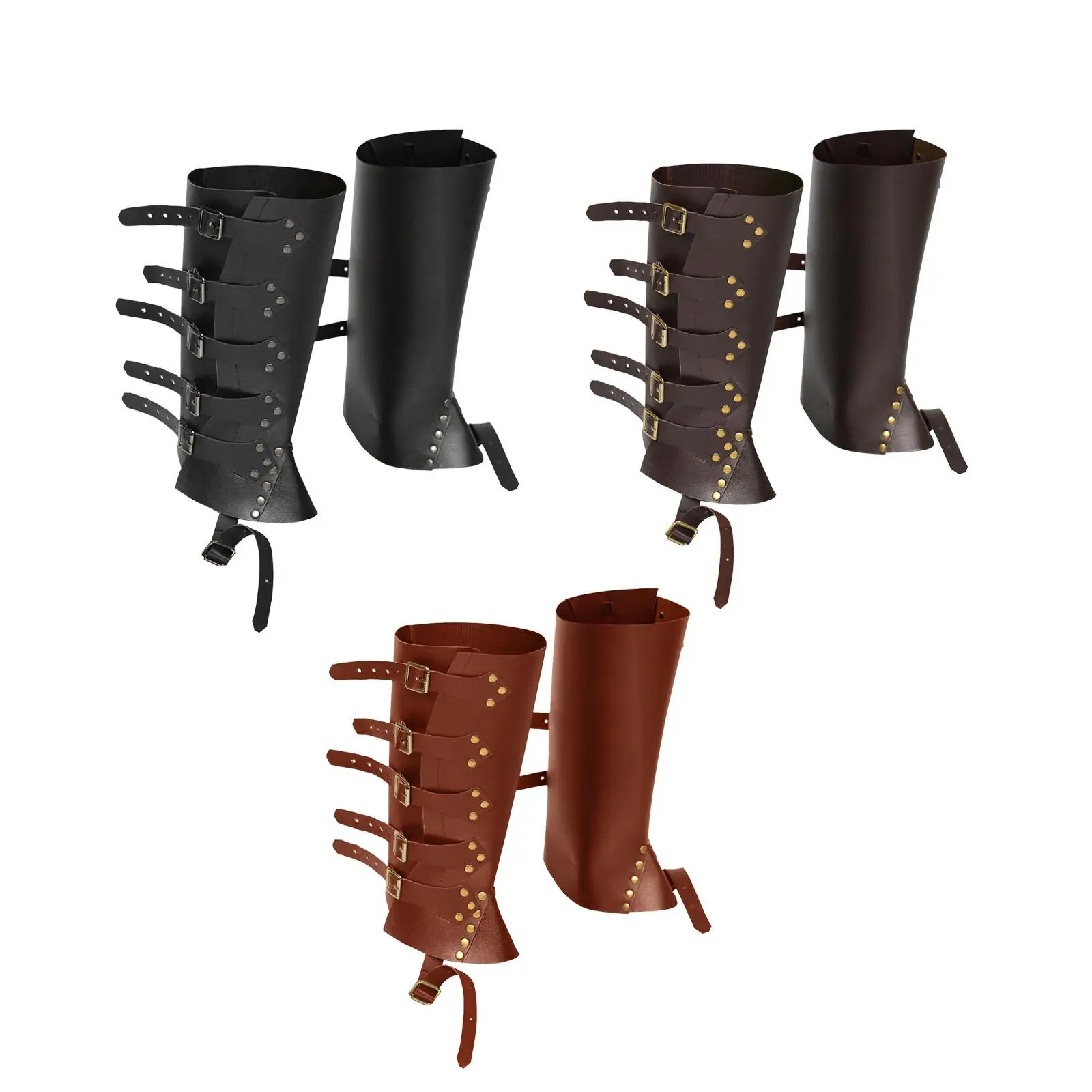 Vintage Style Medieval Boots Shoes Cover Waterproof Knight Costume Accessories Faux Leather Leg Guards Pirate Boots Tops Covers