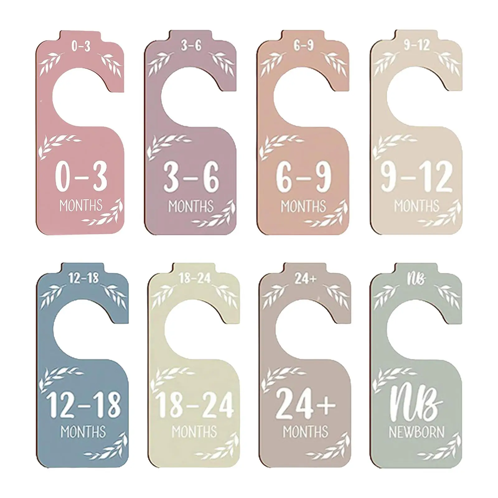 8Pcs Baby Closet Dividers Closet Organizers Baby Clothes Size Hanger Organizer Size Newborn to 24 Months for New Parents Babies