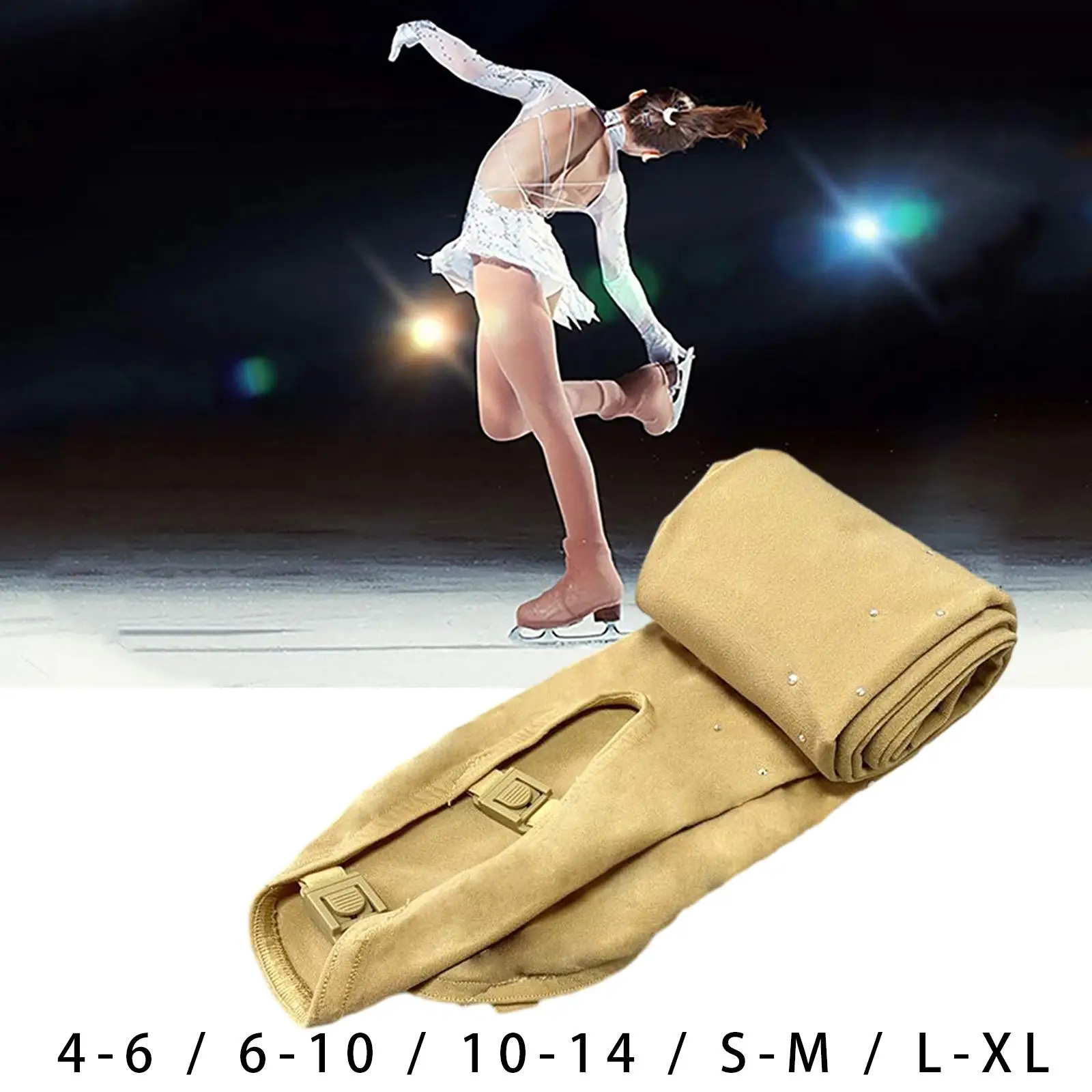 Ice Skating Boot Tights Activewear with Double Buckles Figure Skating Pantyhose