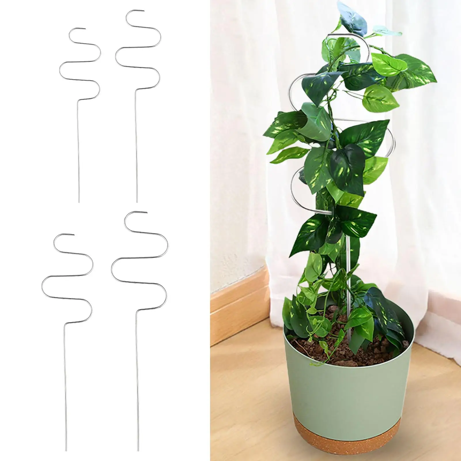 Set of 3 Decorative Plant Stake Flowerpot Decor Sturdy Long Lasting Metal Plant Trellis Plant Support Structures for Vegetable