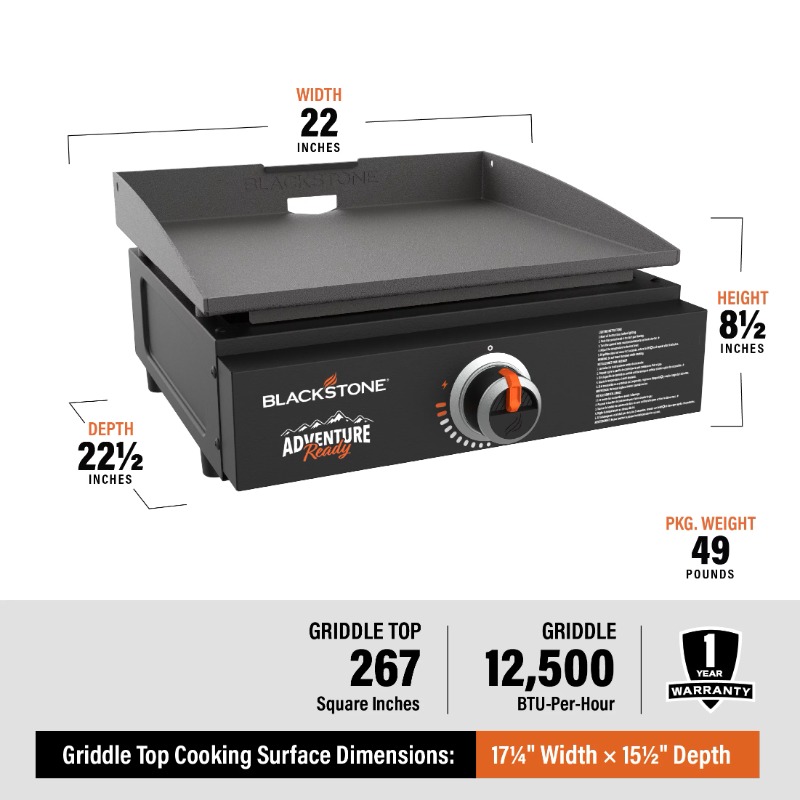 Title 3, Ready 17" Tabletop Outdoor Griddle