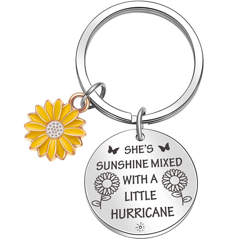 Sonnenblumen liebhaber Schmuck Hurrikan Geschenk Sonne Charme Schlüssel bund Hurrikan Schmuck Sonnenschein Schlüssel bund inspirierende Sonnenschein Schmuck – Detail 1