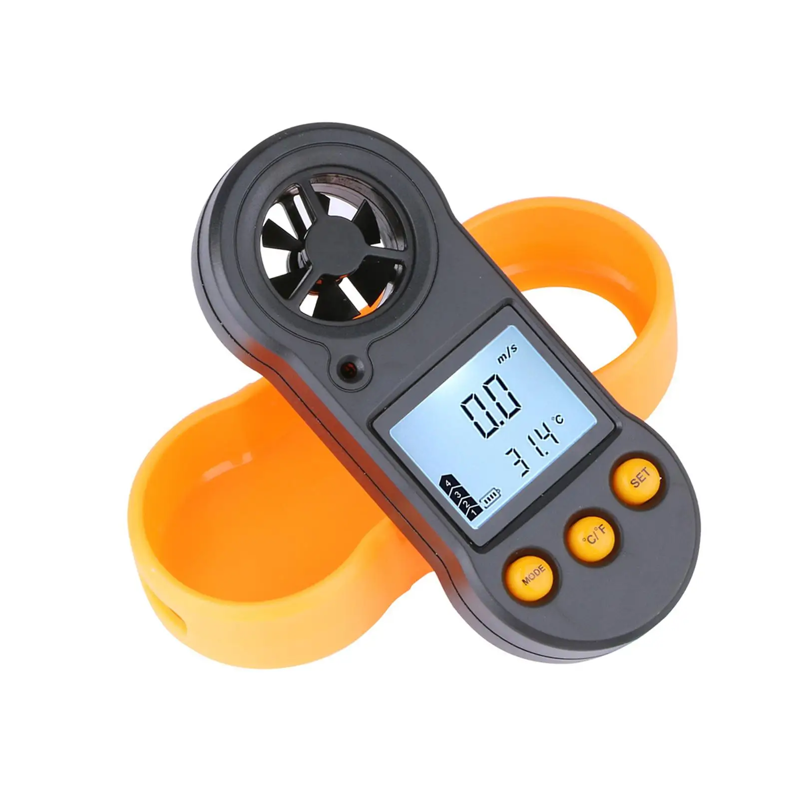 Wind Thermometer Gauge LCD Backlight Handhled Anemometer Portable Wind Gauge Wind and Temperature Meter for Surfing