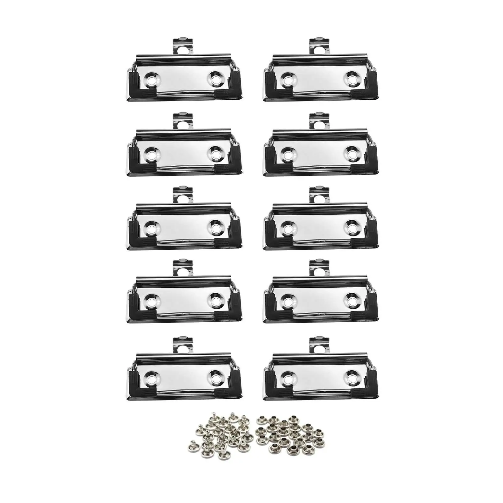 10x Metal Mountable Clipboard Clamp and Hanging Hole Spring Loaded Surface Mount Handle for Office Supplies Document File Board