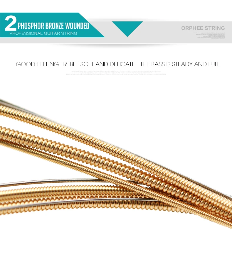 Description Picture 6 of itemOrphee QA Acoustic Guitar Strings High Carbon Steel Hexagonal Core Nano Coating Brass Wound Acoustic Guitar Parts & Accessories