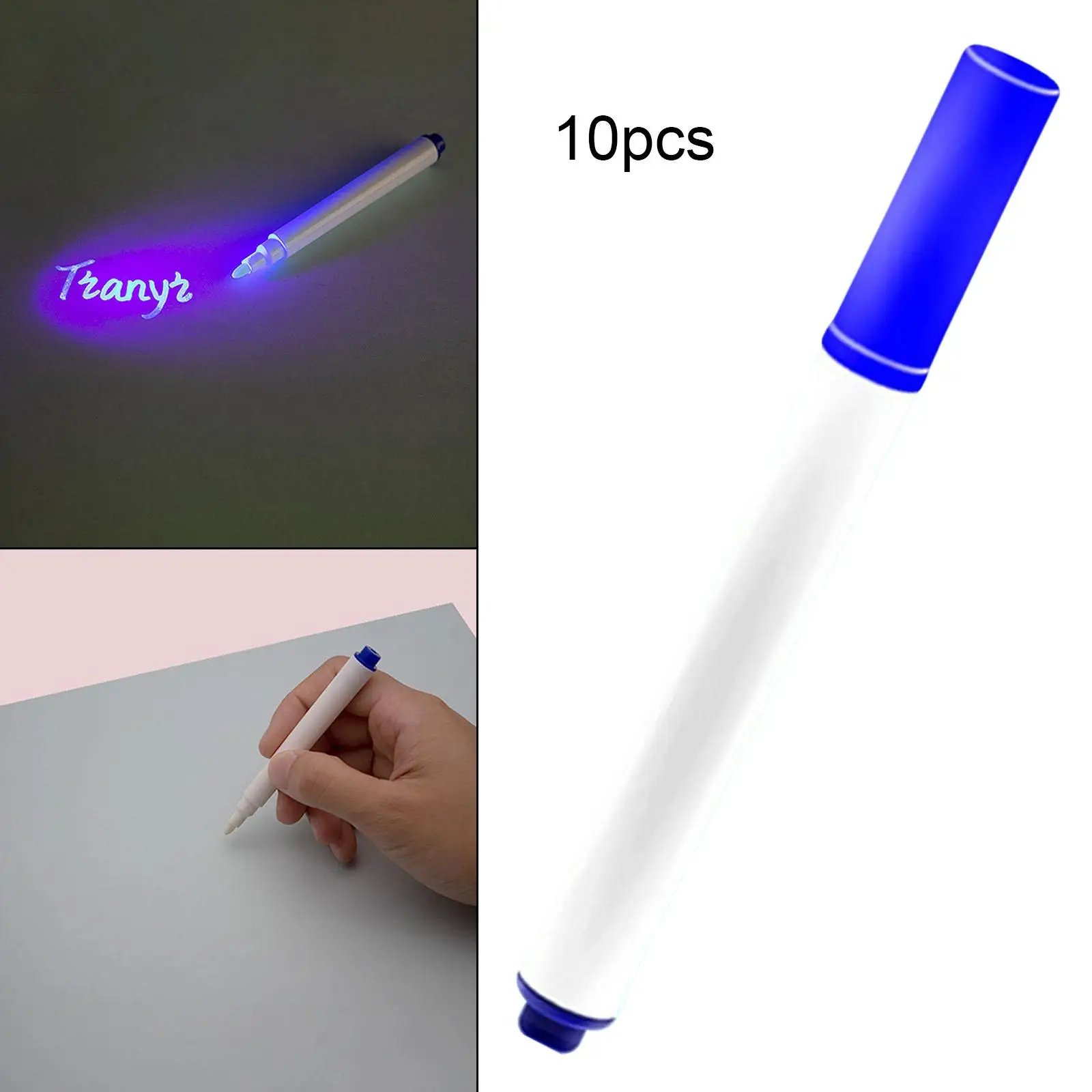 10Pcs Invisible Ink Pen Marker Pens 0.5cm Round Tip Drawing Painting for Graffiti Birthday Notes Halloween Message