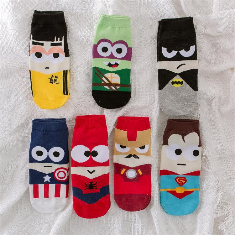 Description Picture 2 of item34-39 Women Harajuku Socks Hip Hop Ankle Socks Unisex Socks Ninja Cartoon Women Socks Short Novelty Sokken