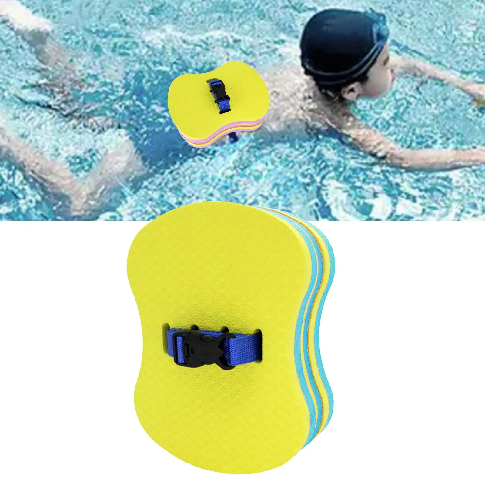 Adjustable Back Foam Floating Belt Waist Swim Board Swim Kickboard Floating Plate for Adult Children Water Sports Party Supplies