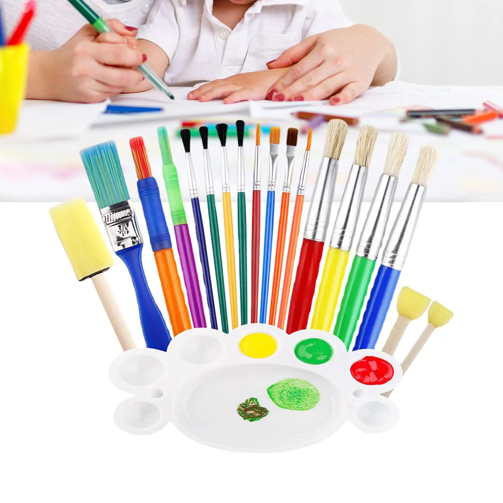 19Pcs Paint Brush Set Watercolor Acrylic Paint Boys and Girls Portable Child Adults Crafting Tools Art Supplies Painting Brushes