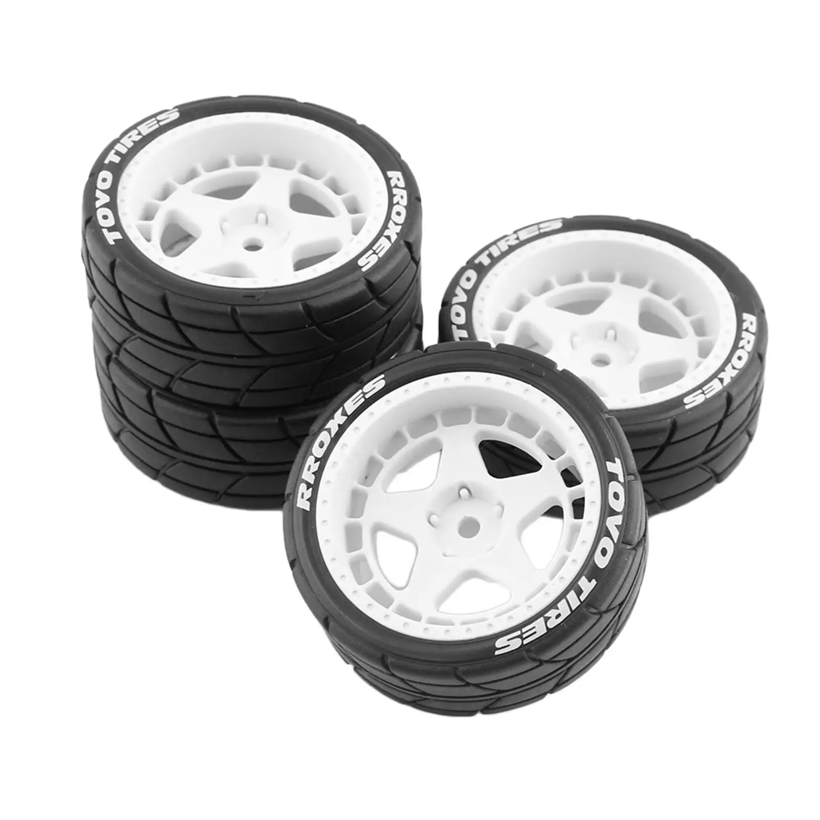 4 Pieces Rubber  Tires for HPI 1:10  Road Touring Car Spare 