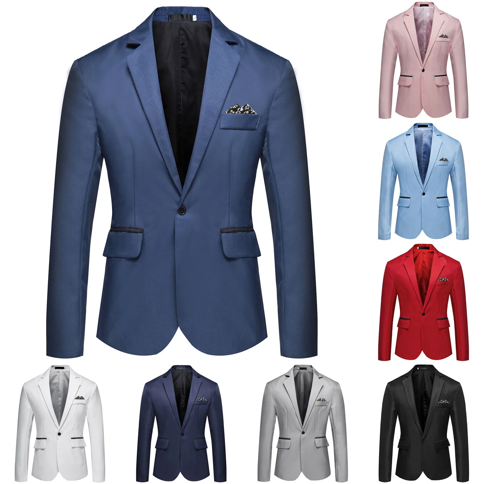 Row Button Suit masculino, Blazer de negócios