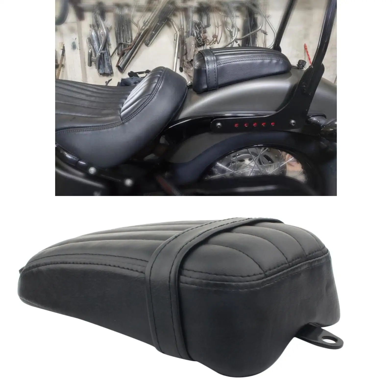 Motorcycle Rear Cushion Passenger Seat Cushion for  Street Bob