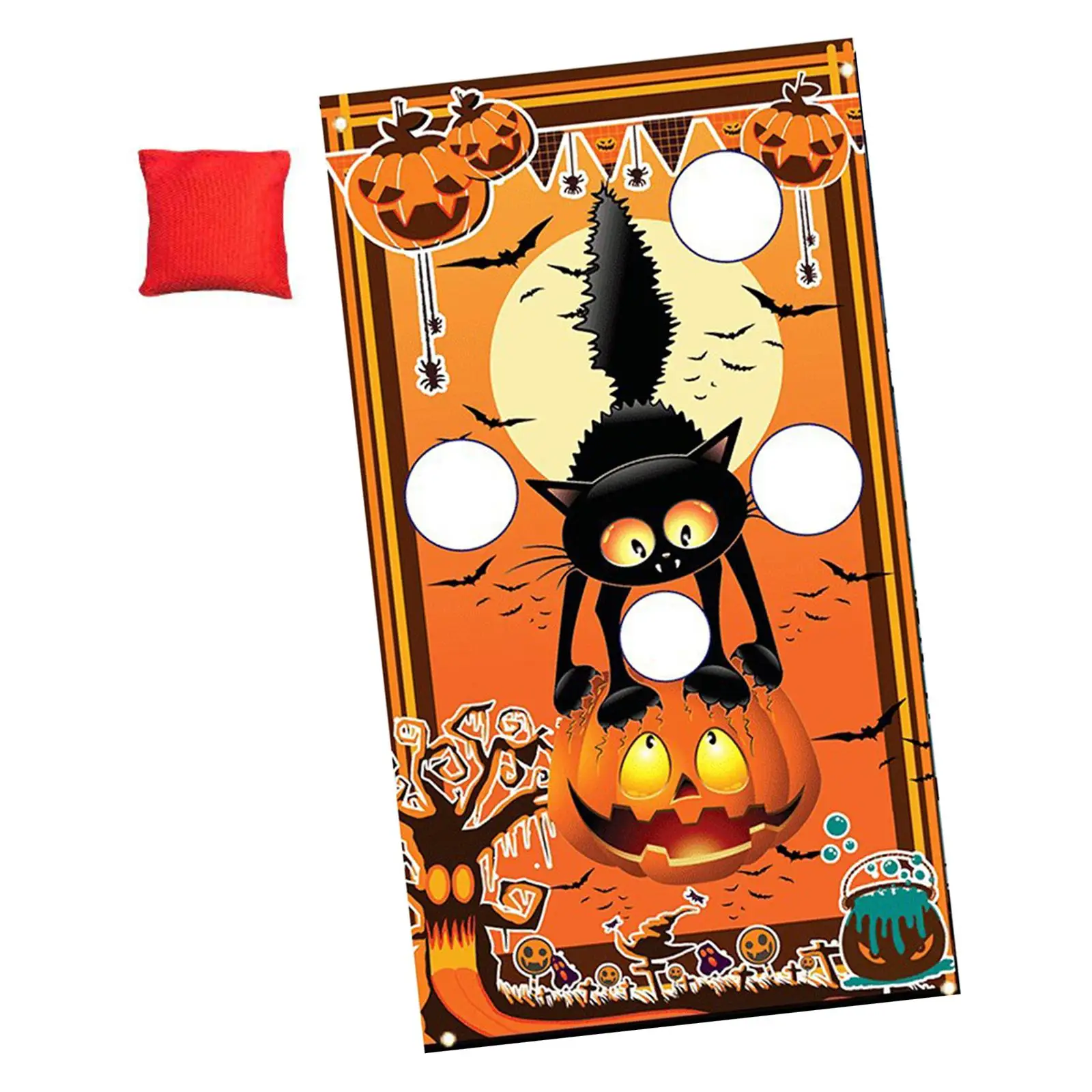 Pumpkin Halloween Toss Favors Toys Reusable with Haning Rope Party Games for Activities Outside Beach Camping
