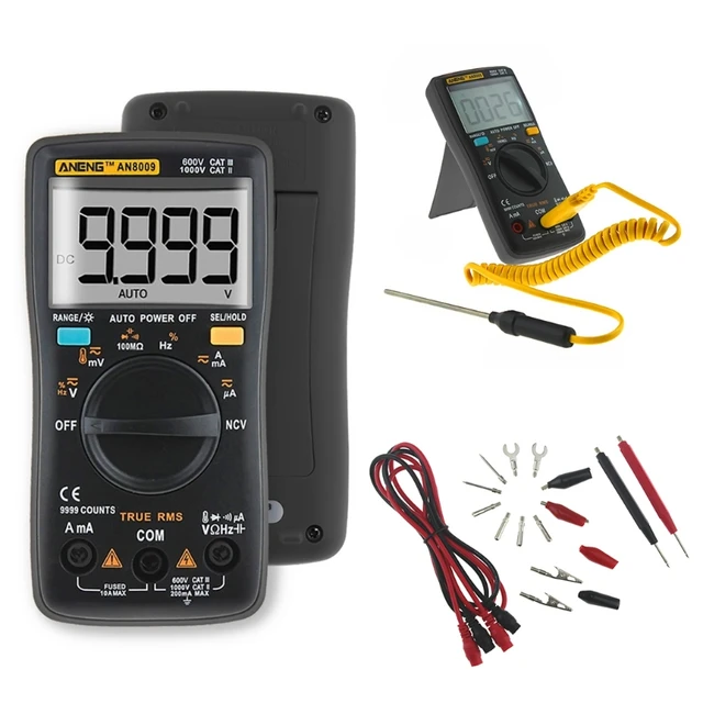 Aneng AN8009 Multimeter - Pro Kit Black • Make Electronics