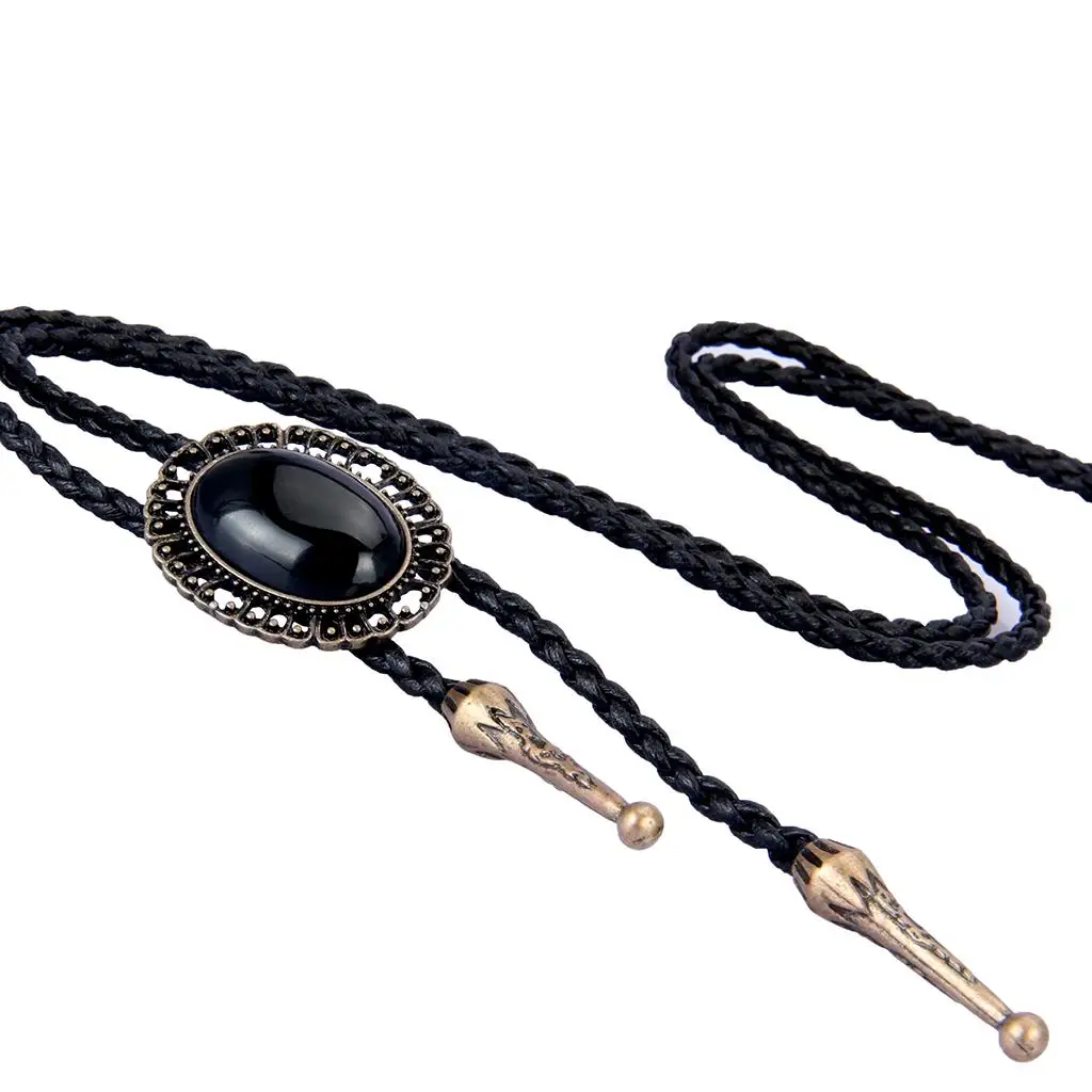 Oval Pendant Rope Necklace  Ties  Handmade Braided Cord Jewlry for Men, Women
