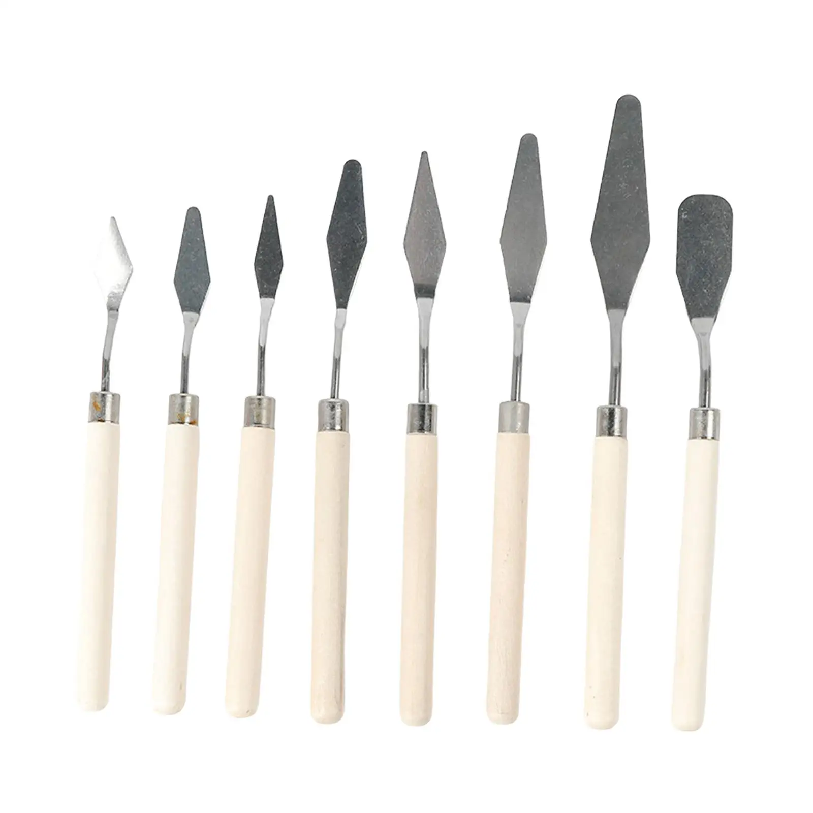 8 Pieces Stainless Steel Painting Knives Set Smearing Color Mixing Scraper Palette Knife for Watercolor Oil Canvas Acrylic Paint