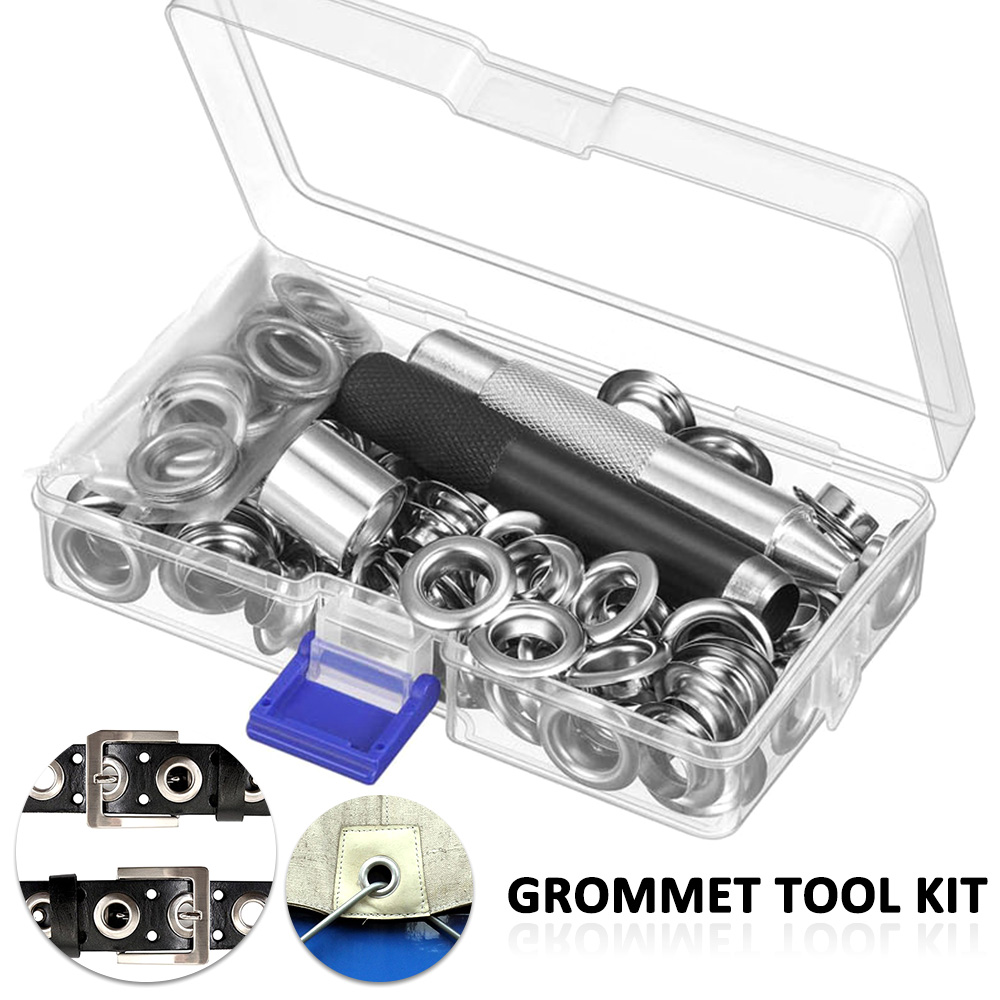 Description Picture 2 of item100Sets Grommet Tool Kit Grommet Setting Tool 1/2In Grommets Eyelets with Installation Tools & Storage Case for Curtain Clothing