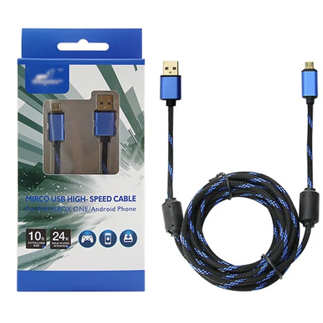 CABLE DE CARGA MICRO USB PARA MANDO DE PS4 XBOX ONE CARGADOR