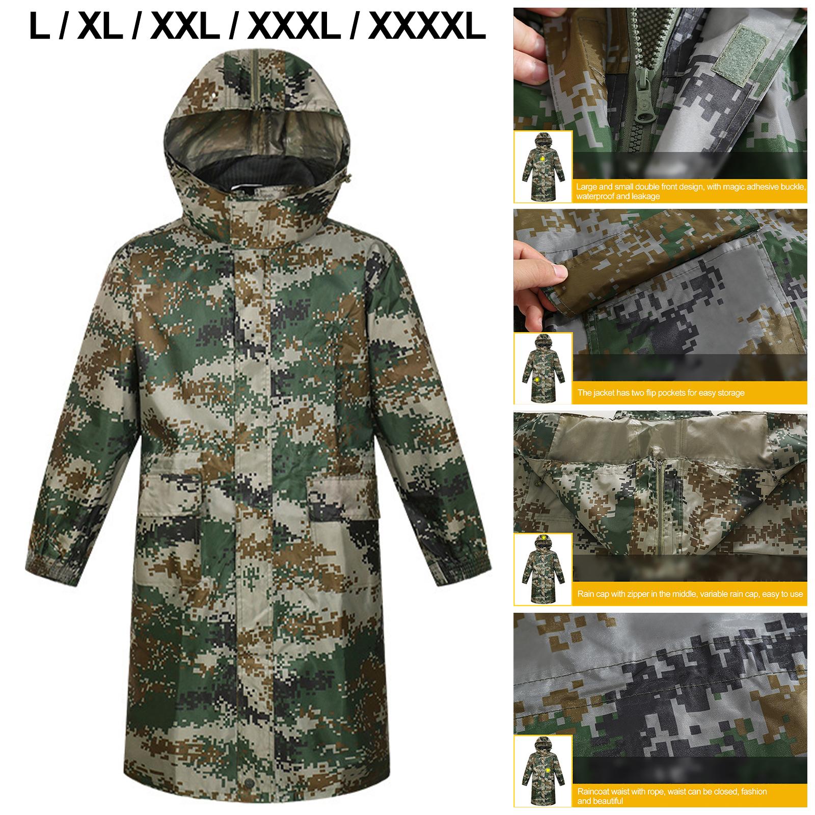 Raincoats with Hood Waterproof Camouflage Rain Jacket for Men Adults Fishing Hiking Travel