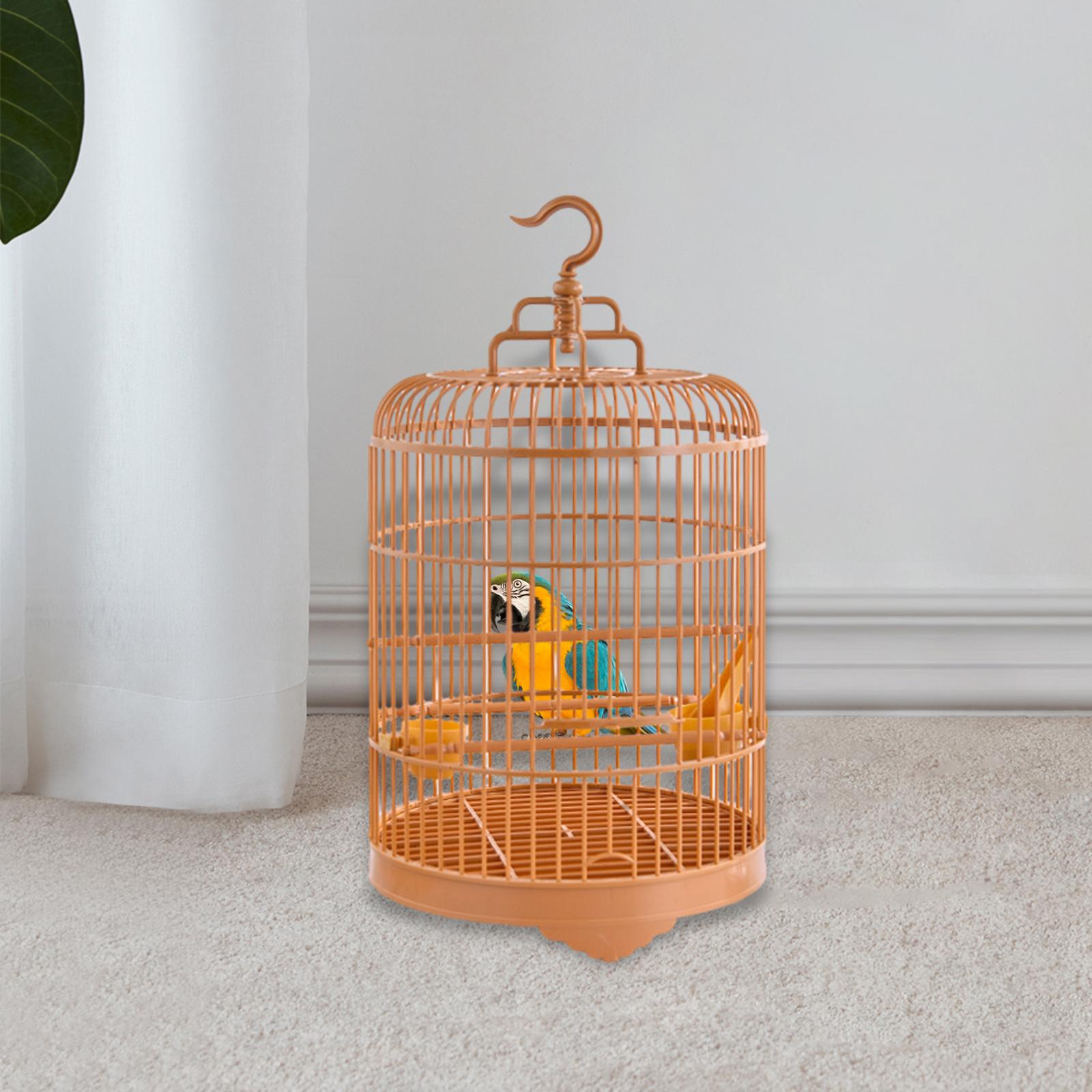 Bird Cage Bird House Nest Round Bird Feeder with Food Cup Large Hanging Birdcage