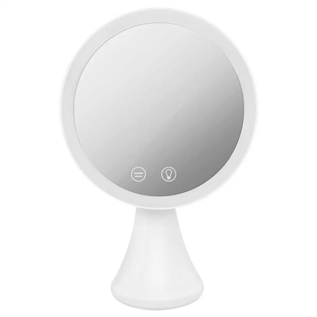 LED Makeup Mirror Round Dimmable with 3 Colors Lighting Tabletop Illuminated