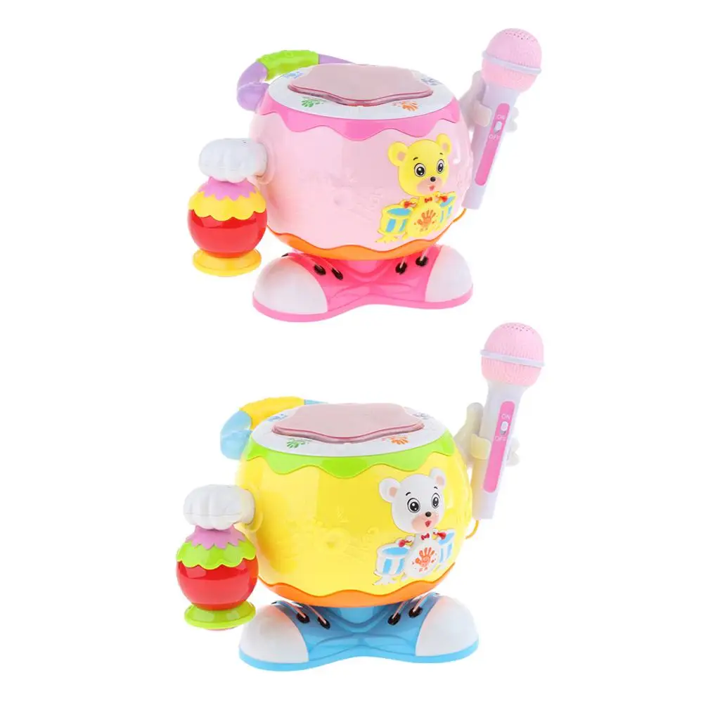   Electric Drum Set with Microphone Kids Music Educational Toy Gift