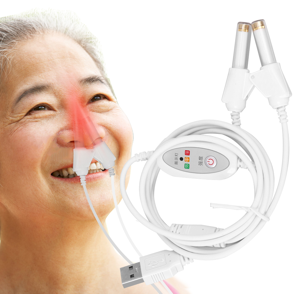 Laser Therapy Rhinitis Sinusitis Machine 650nm Nose Care Bionase Tinnitus Ear Laser Therapy LLLT Irradiation Media Deafness USB