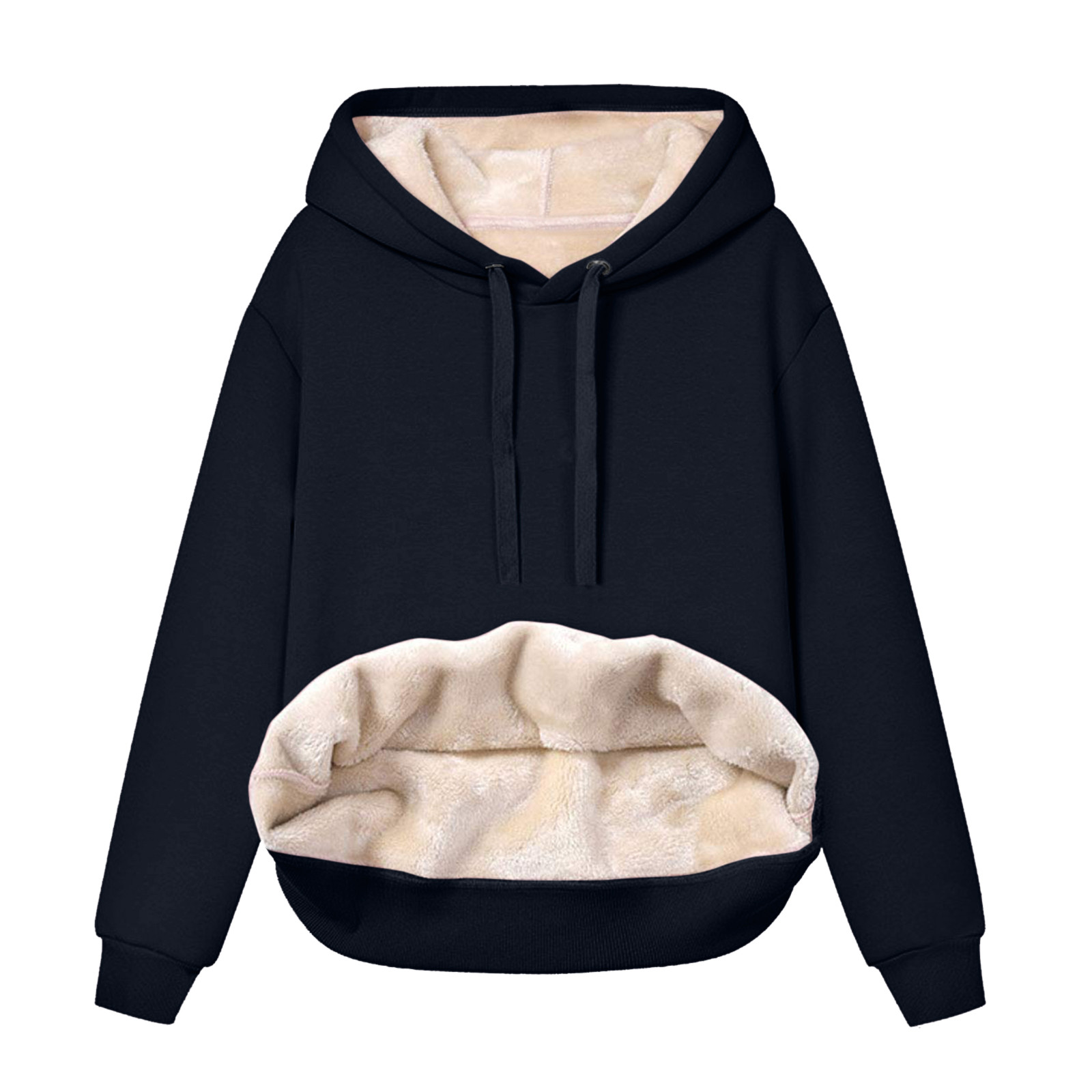 inverno veludo quente hoodies cor sólida de