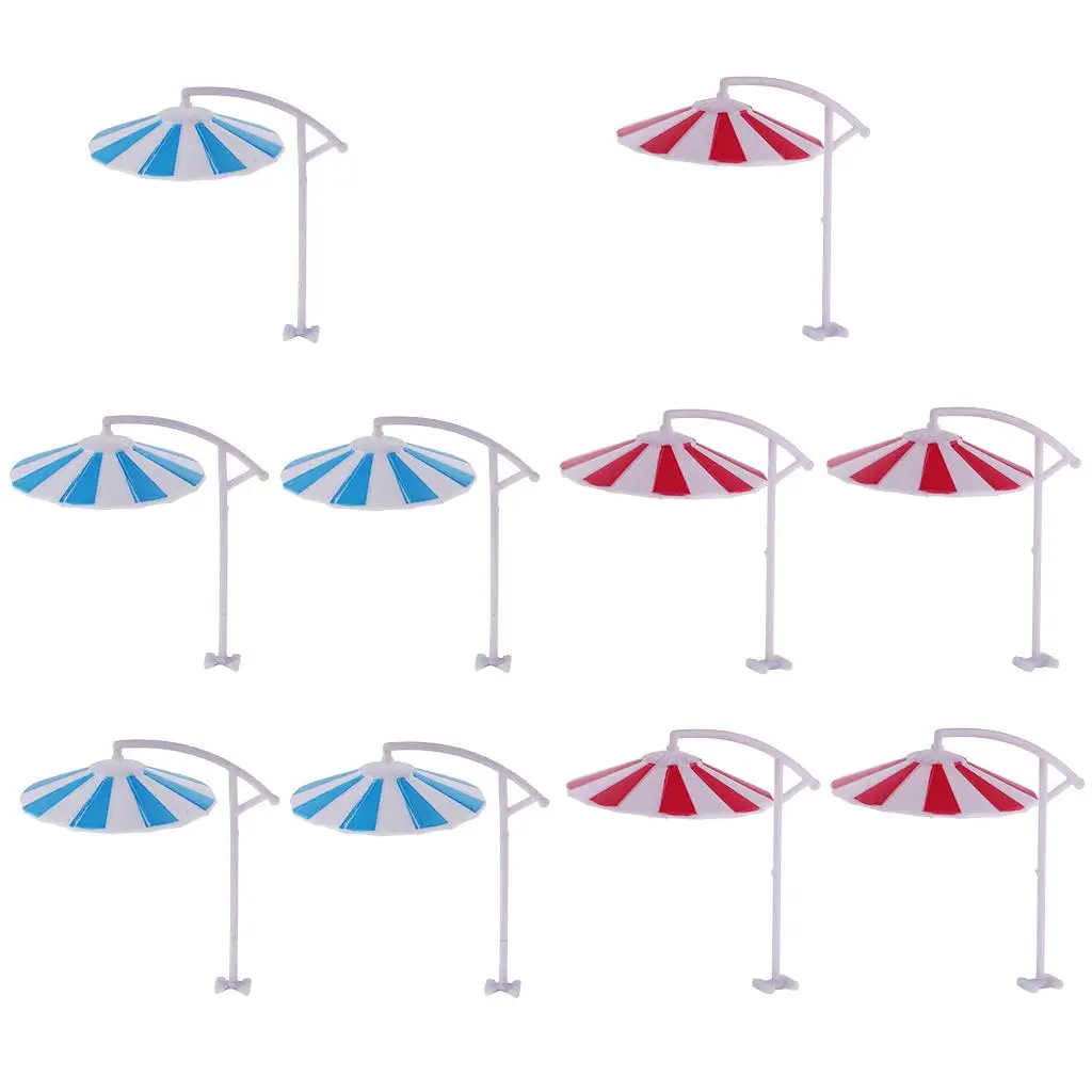 10 Pieces Plastic Parasol Parasol Model Railway Garden Beach 1/100