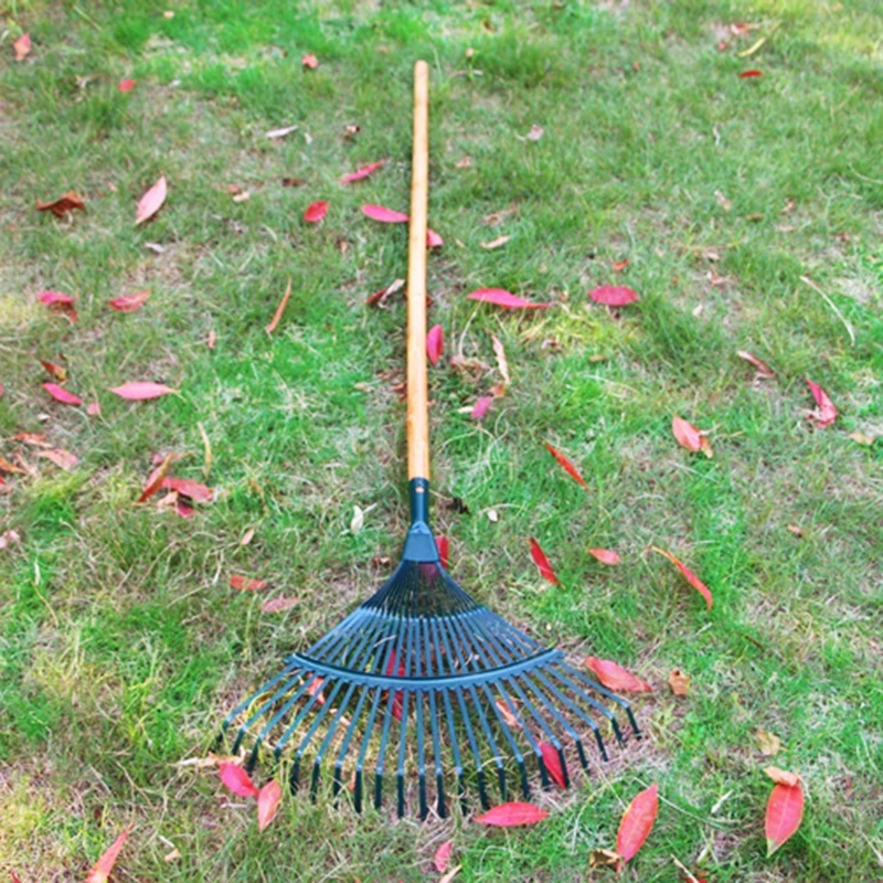 No Handle 42cm 22 Teeth Steel Fan Rake Head Replacement for Garden Lawns Patio and Yards Leaves Leaf Moss 