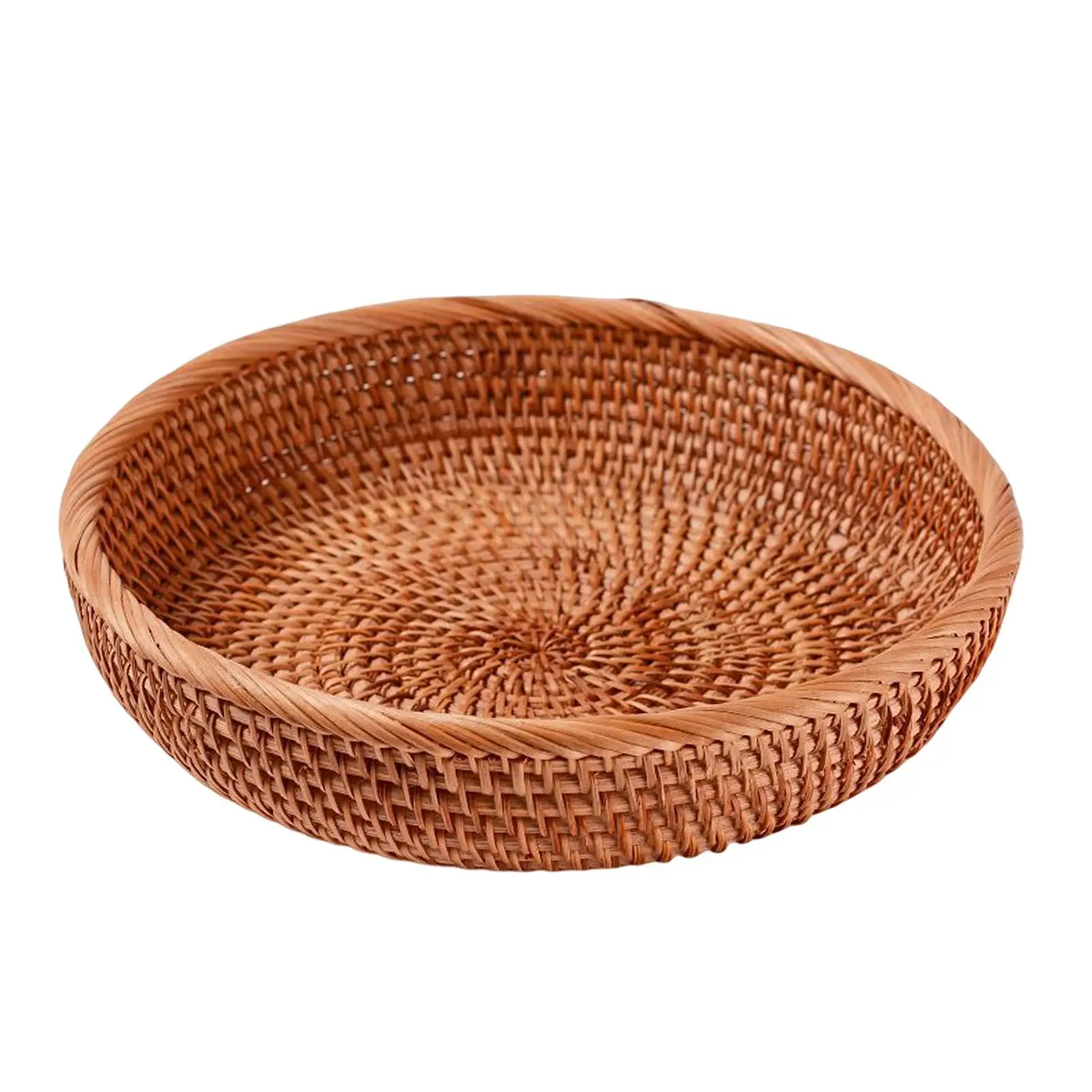 Wicker Bowl Wicker Fruit Basket Tabletop Decorative, handwoven storage Tray