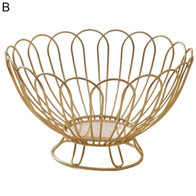 Fruit-Basket Round Fruit-Bowl Iron Fruit-Stand Home Creative-Snack-Bread  Storage Drain Basket Table Snack-Tray Home Use - AliExpress