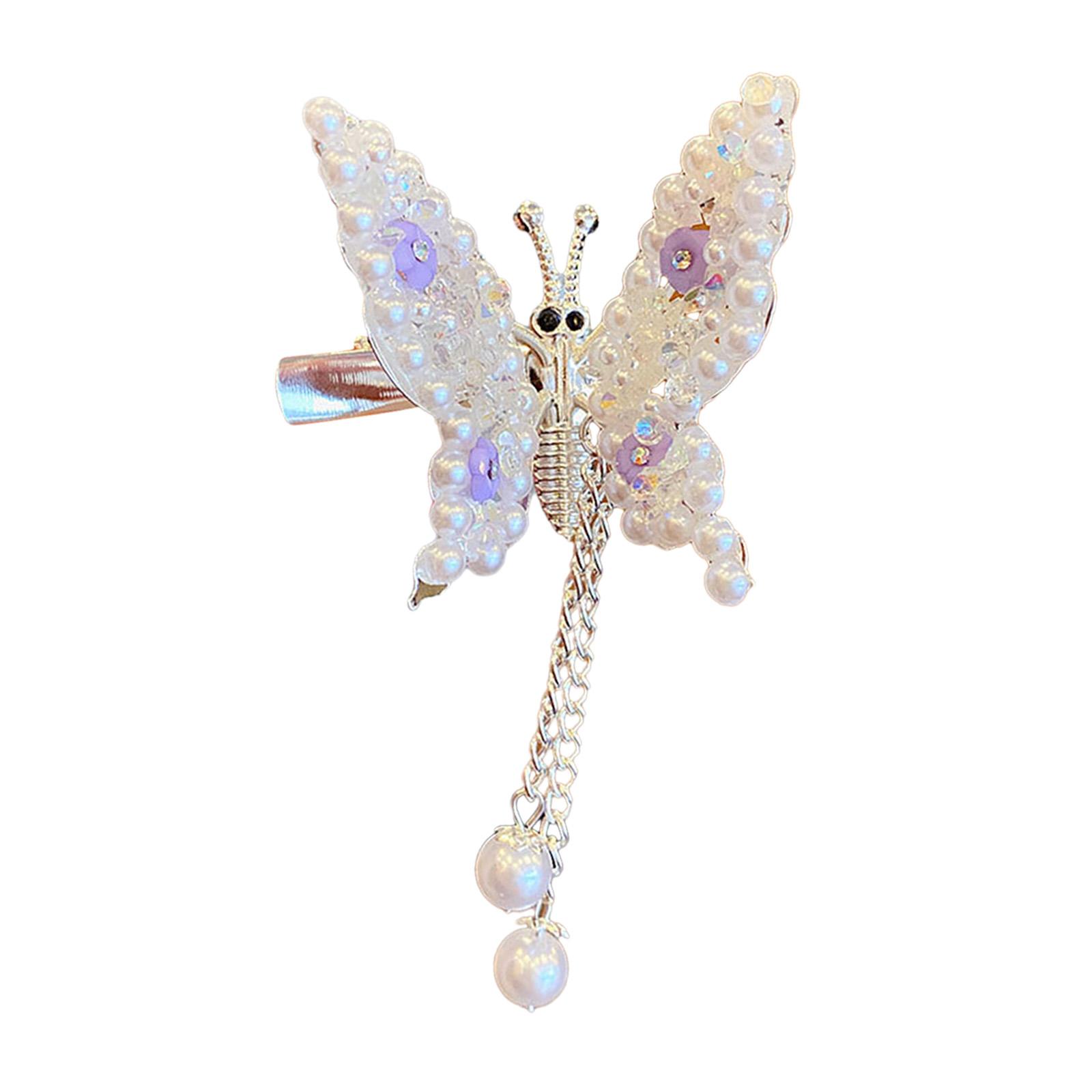 2 Pieces Moving Butterfly Hair Clips Bride Wedding Moving Wing Headpiece Hair Clamps Cute Head Pieces Hair Accessories for Girls