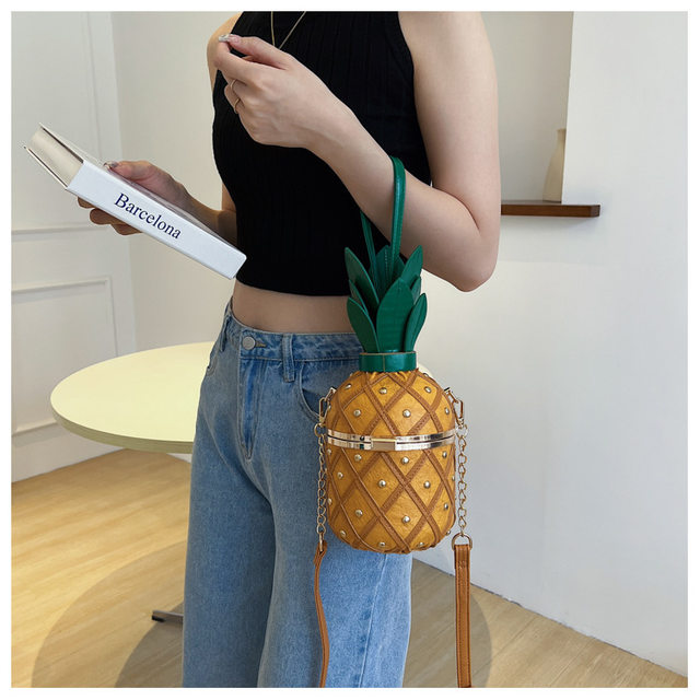 Pineapple Shaped Pu Chain Crossbody Bag  Cross Body Bag Pineapple -  All-match Ladies - Aliexpress