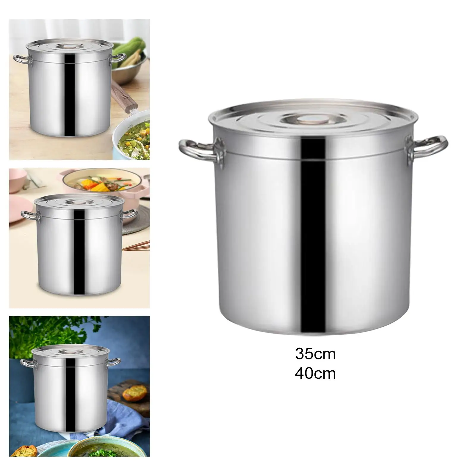 Stainless Steel Cookware Stockpot Tall Cooking Pot for Household Commercial