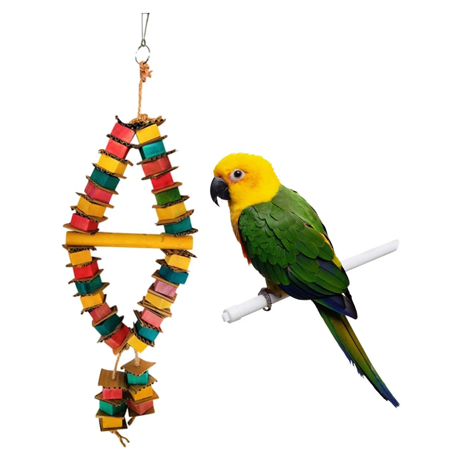 Large Medium Bird Parrot Chewing Toy  Wooden Parrot Blocks Knots Tearing Toy  Bite Toy for African Grey, Macaws Cockatoos etc.