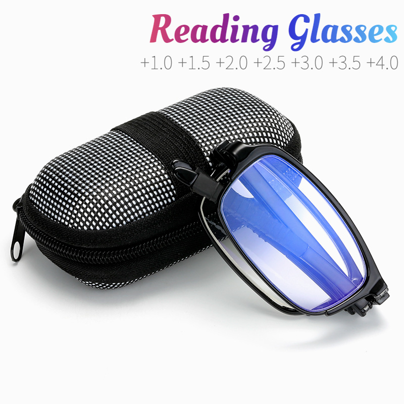 Tragbare faltbare Lesebrille mit Box für Männer und Frauen, Brillengestell, TR-Weitsichtbrille, Dioptrien +1,0 +1,5 +2,0 +2,5 +3,0 +4,0 – Detail 1