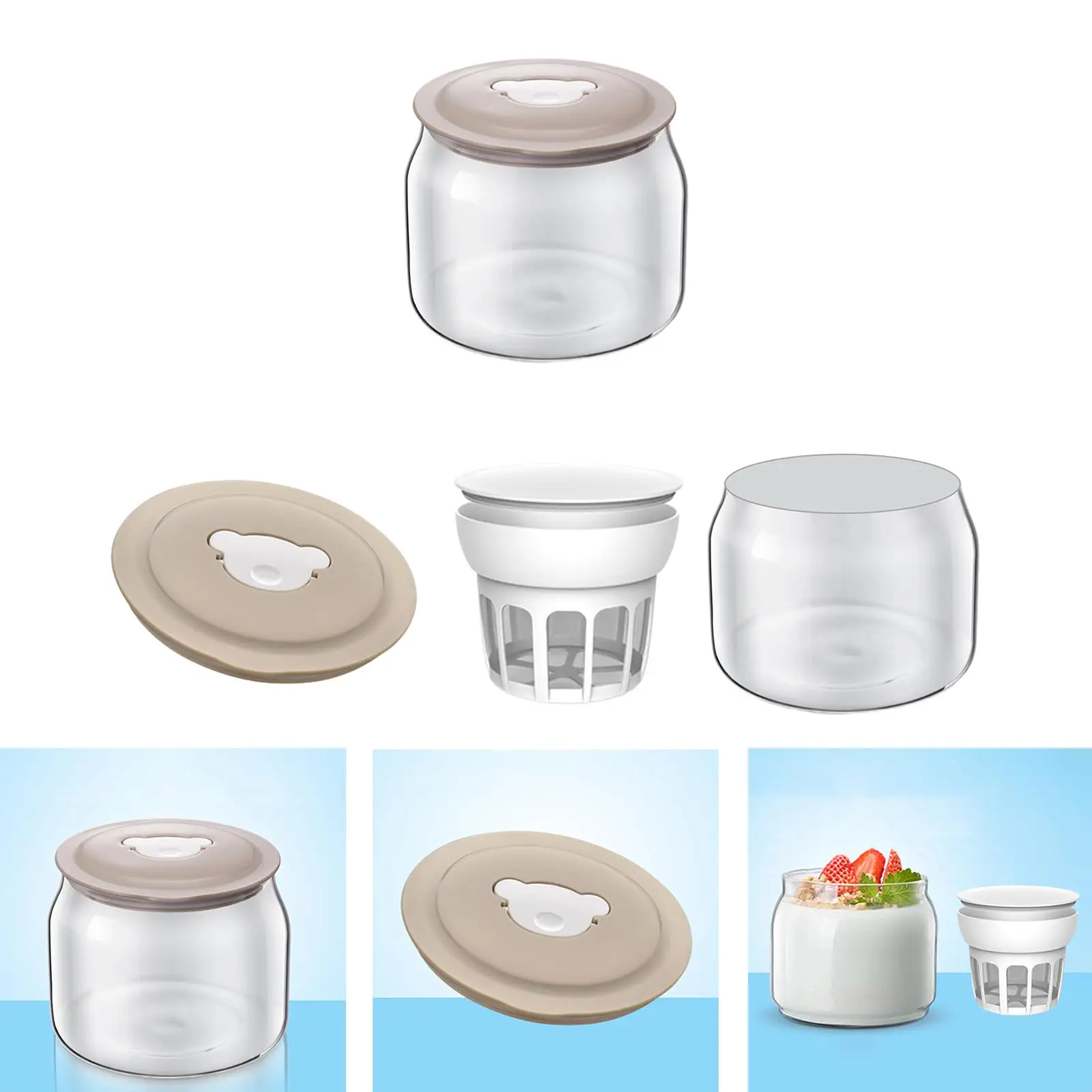 Whey Separator Glass Household Greek Yogurt Filter Soy Milk Tea Jar for Yogurt Maker Machine Pudding Homemade Jams Jelly