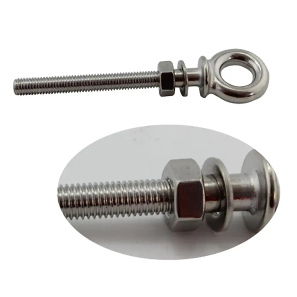 Boat    Anchor Removable Bolt Eyebolts, 3/8 inch Diameter with Long Shank