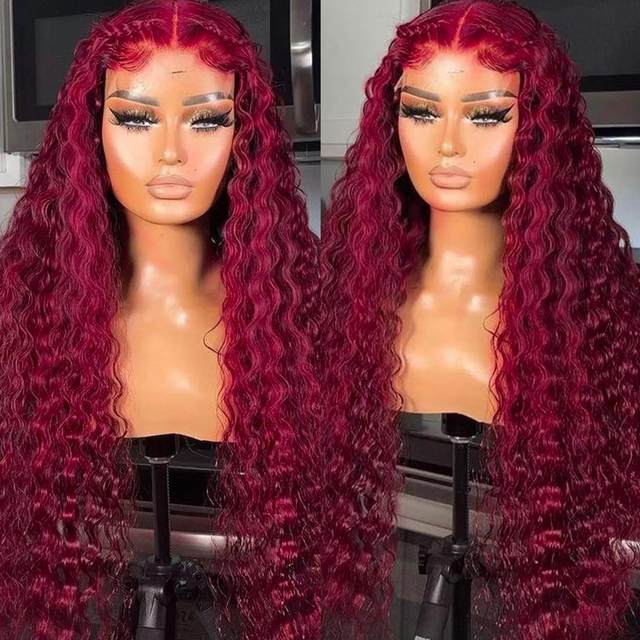 Wowfactor red lace hot front human lace wig