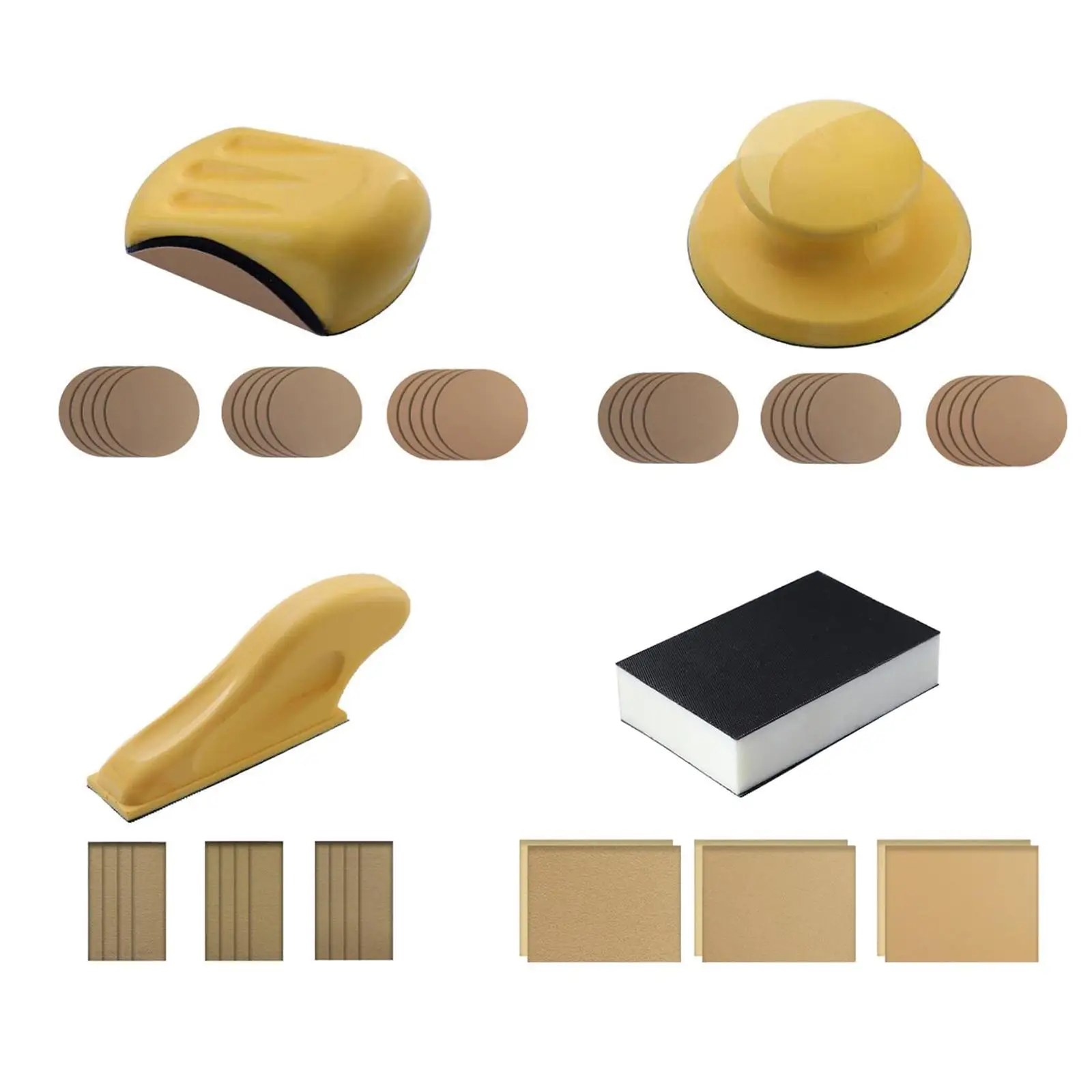Portable Sanding Kit Sanding Paper Detail Handle Sanding Tools for Polish