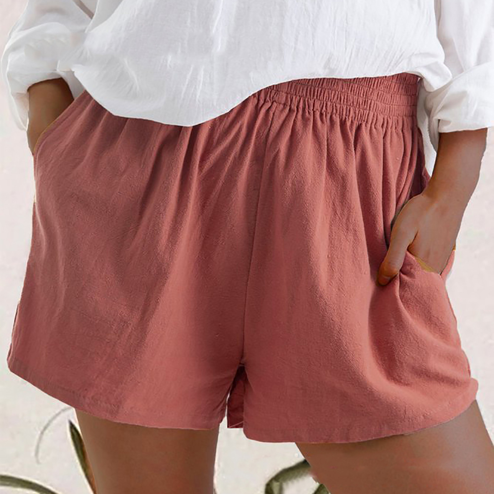 Shorts Elástico Mulheres Cordão Cintura