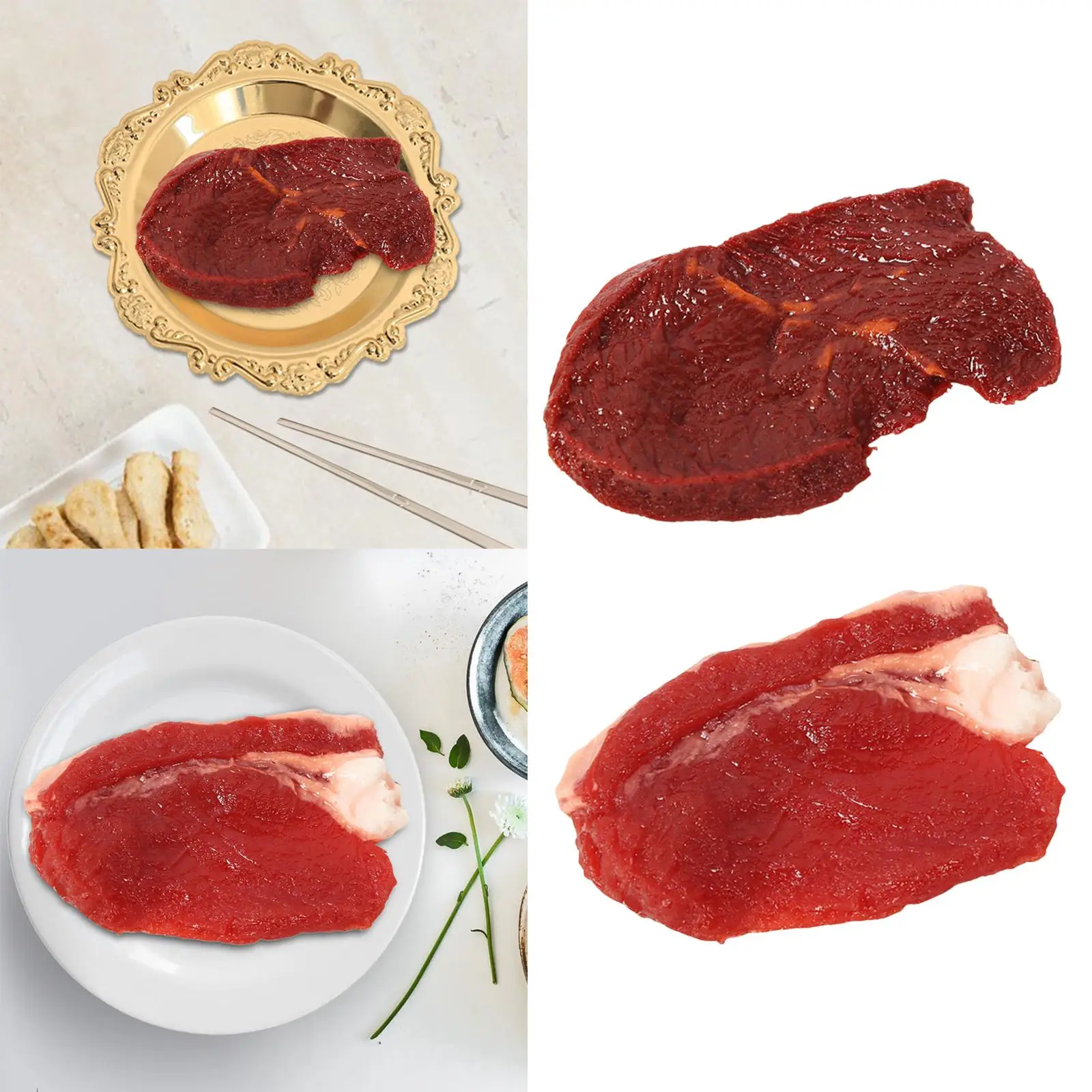 Realistic Simulation Meat Lifelike Fake Cooked Meat Meat Model for Cabinet Desk Home Party Displaying Decor