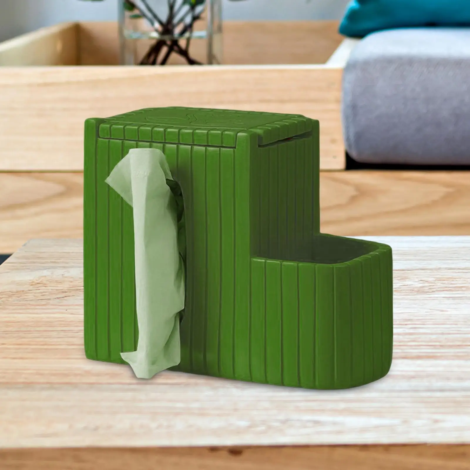 Tissue Box Holder with Stationery Remote Control Box for Bedroom Craft Room
